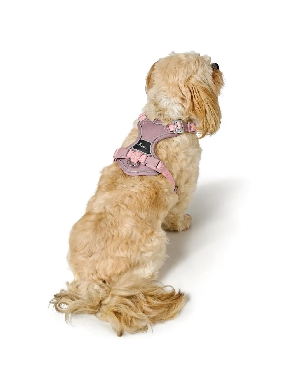 Hunter Divo Up hundesele S-M lyserød just mave 52-56 cm - Fleksibel pasform og rolig bevægelse